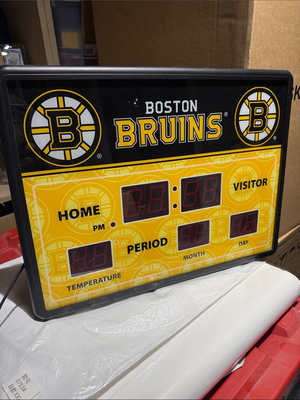 Boston Bruins Digital Scoreboard Clock - Black & Gold